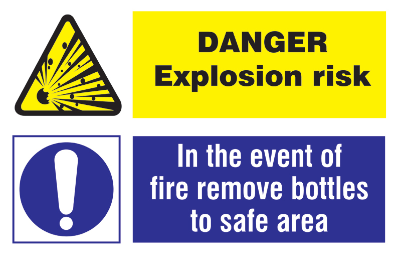 333100 Danger Explosion Risk remove Bottles - 333100