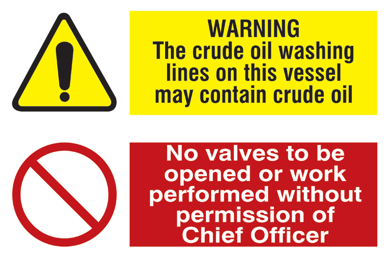 333106 Warning - Crude Oil Washing Lines - 333106