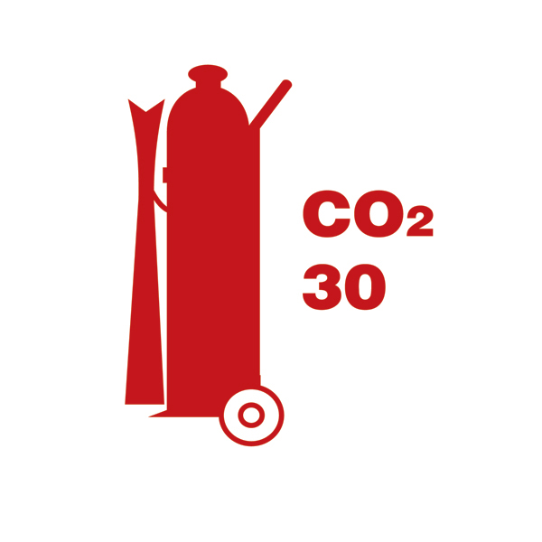 336086 Wheeled Co2 Fire Extinguisher 30 - 336086